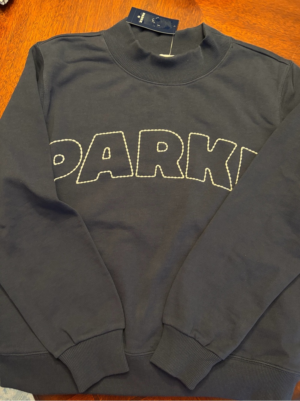 Parke x Target Navy Mockneck sweatshirt xxs/xs NWT - Picture 3 of 4